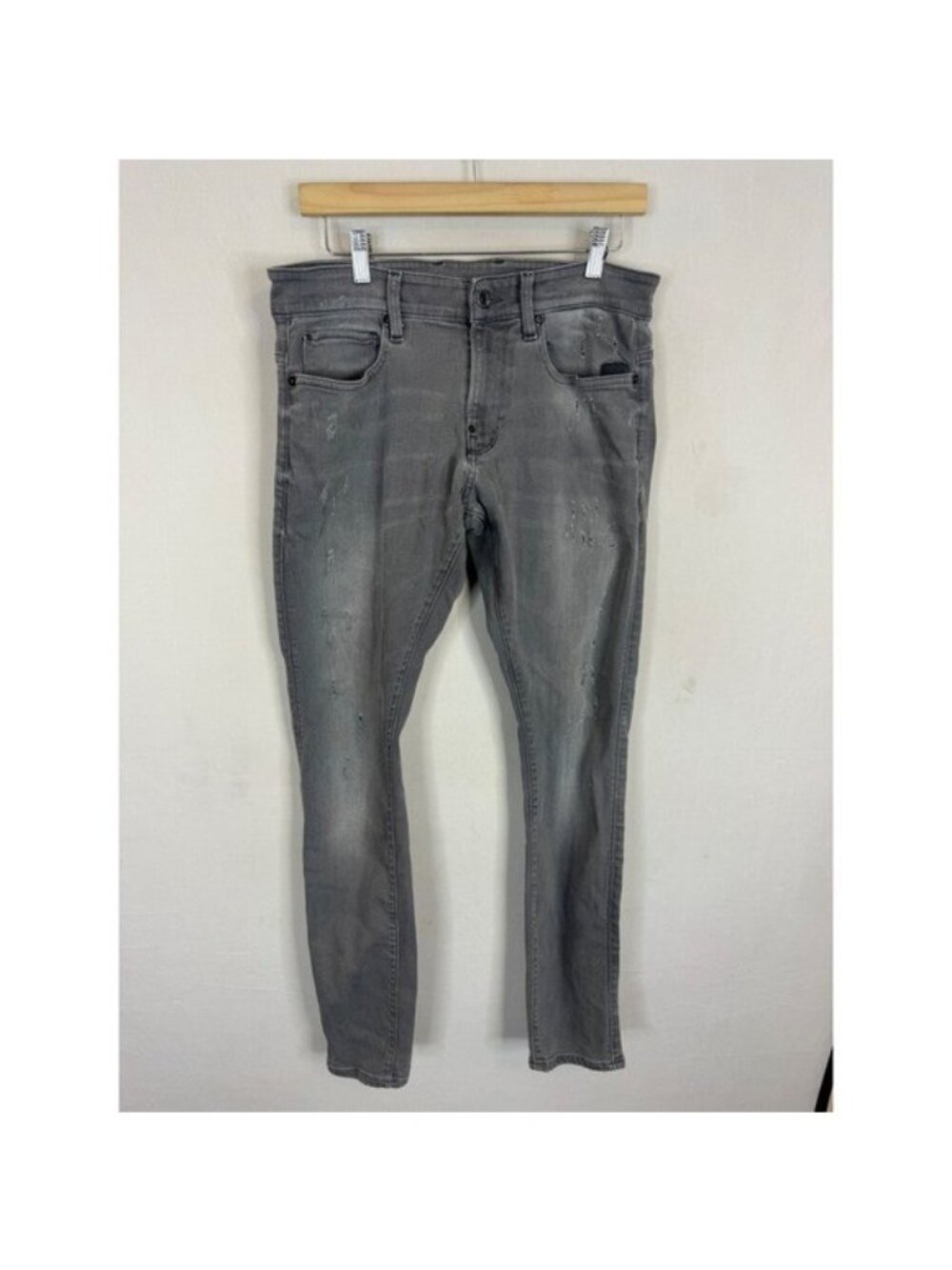G-Star RAW Revend Skinny Jeans Grey Distressed Denim 51010-B132-1243 Mens 32x32